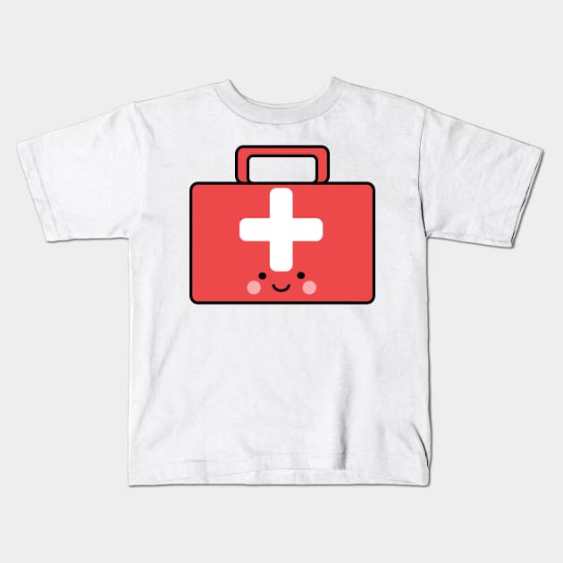 Cute First-aid box Kids T-Shirt by 4wardlabel